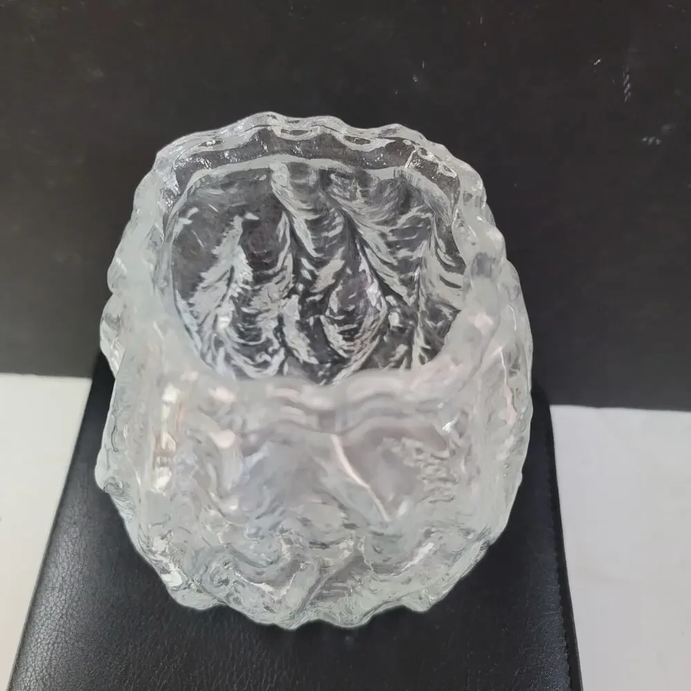 Vintage Ingrid Glashutte Ice block MCM vase 5.5